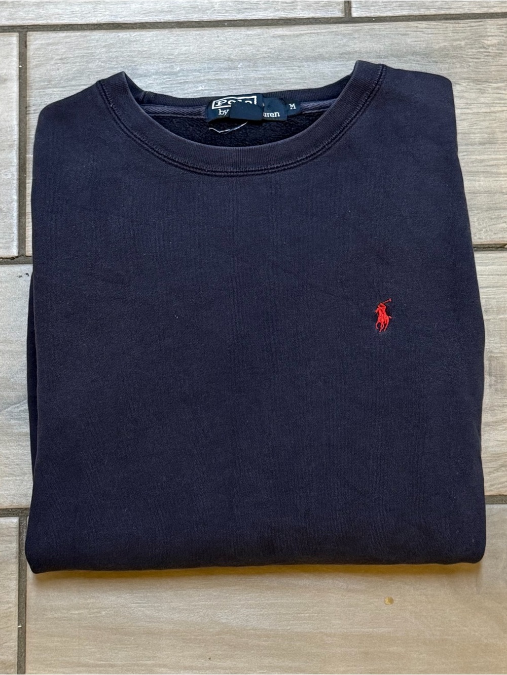 Vintage 90s Polo Ralph Lauren Crewneck Sweatshirt Navy Red Pony Embroidered